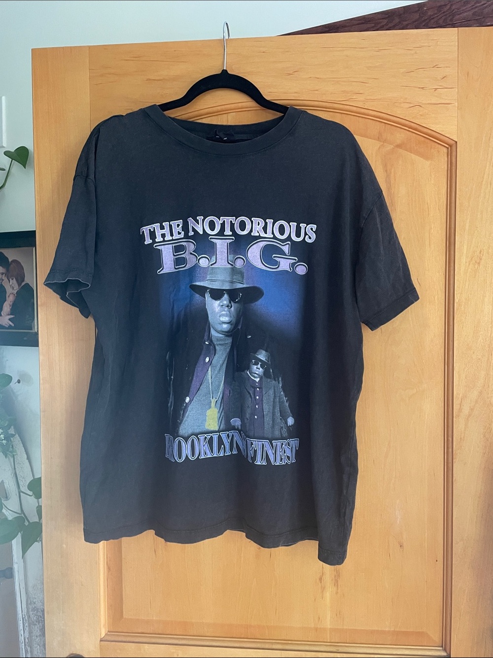 Heathered Black Graphic Men’s T‑Shirt - Notorious B.I.G. Medium Band Shirt Tee